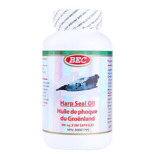 BEC Harp Seal Oil Omega-3 500mg 200 capsules