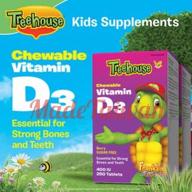 Treehouse Chewable Vitamin D3 400 IU Berry Flavour 2 x 250 tab