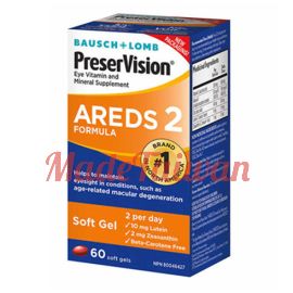 PreserVision Eye Vitamin and Mineral Supplement AREDS2 Formula 60 Softgel Capsules 