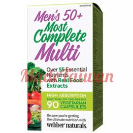 webber naturals Men’s 50+ Most Complete Multi 90 vegetarian caps