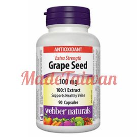webber naturals Extra Strength Grape Seed 100:1 Extract 100 mg Capsules, 90-count