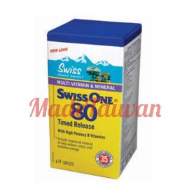 Swiss Naturals Swiss One 80 MultiVitamin Time Release 60 caplets.