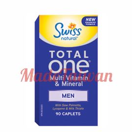 Swiss Naturals Total One Men Multi Vitamin & Mineral Timed Release 90 caplets.